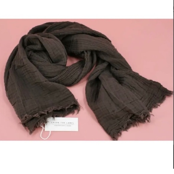 NWT LAUDE the Label Bubble Gauze Scarf in Carob - Picture 1 of 9